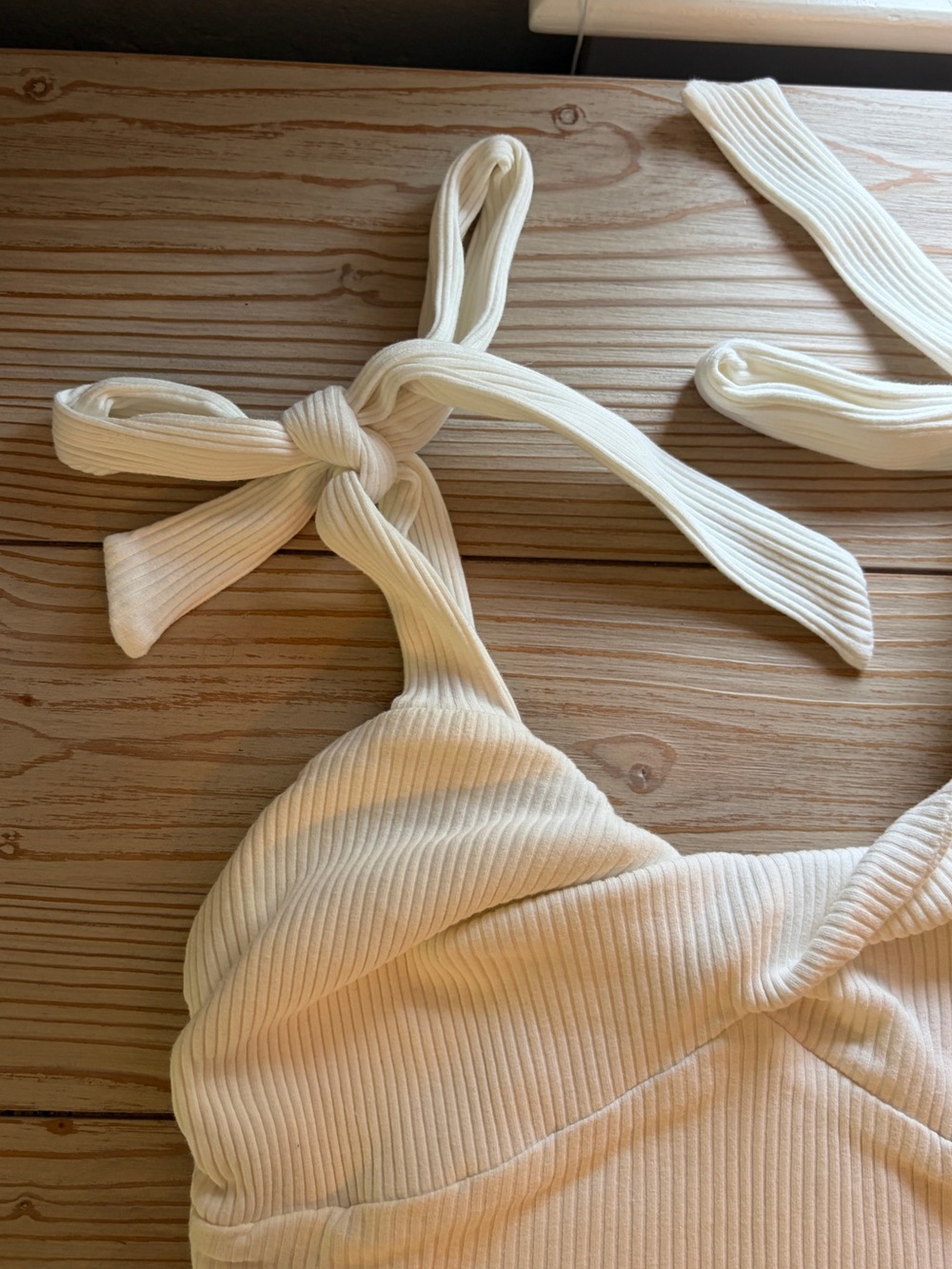superdown Ribbed Tie-Shoulder Top - Picture 2 of 4